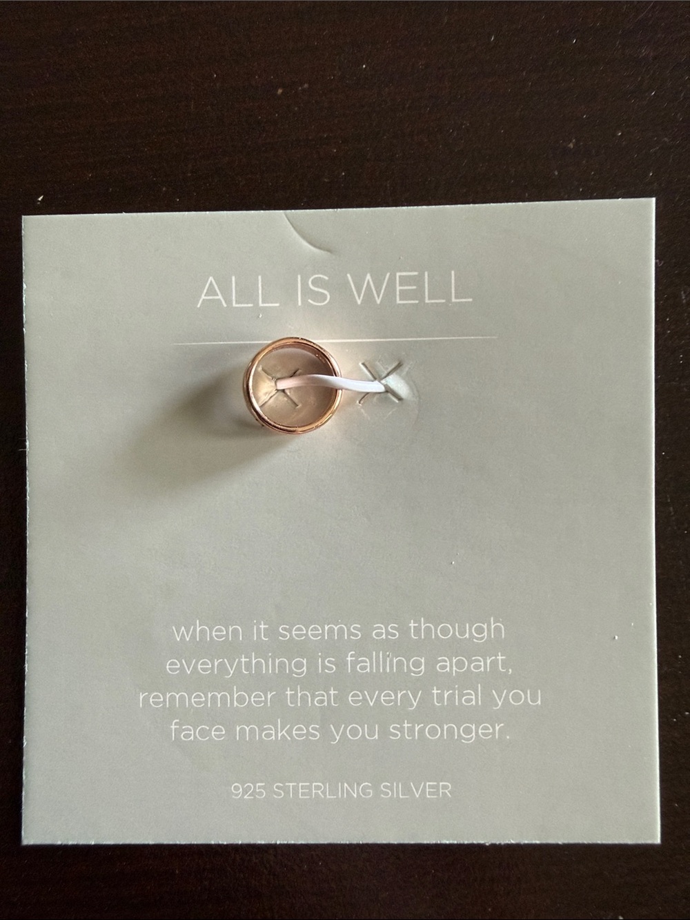 Origami Owl Ring Charm from the Core Collection. All Is Well